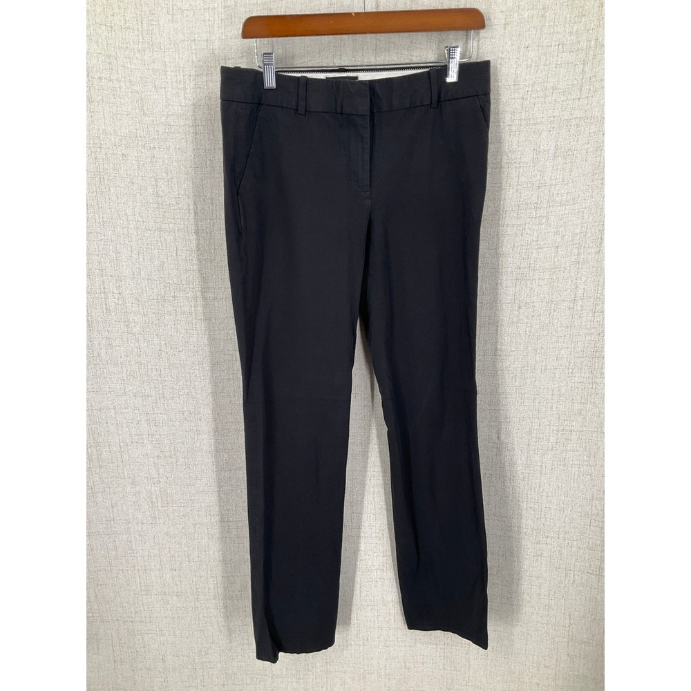 J.Crew Pants Women 6 Black Cotton Blend‎ Favorite Fit Slim Straight Work Classic